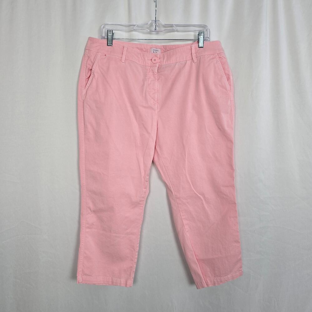 Crown & Ivy Charlotte Pants Women's 14P Pink Cropped